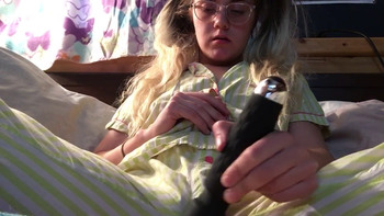 Masturbation with Big Black Dildo