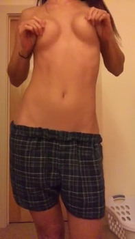 OnlyFans brunette in sexy black lingerie rides big black dildo