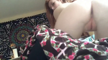 Juices dripping down my dildo as I Snapchat fuck my wet shaved pussy