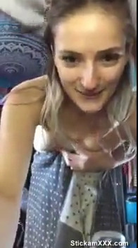 Bigo blonde in black dress makes a squirt - Bigo Girls