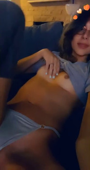 Teen jerks off her pussy and pierced clit - Skype Porn