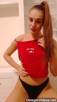 Angel Stuffs Her Panties Then Her Fist into Omegle Pussy