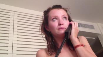 Ahegao Omegle girl plays with her toy