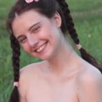 Slim Kitty girl with perky tits took a selfie in front of the mirror