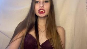 Kitty girl doing push ups on Live an showing multiple nip slips