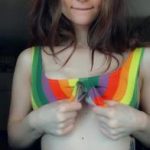 Omegle Lil Lexy with small tits fingering shaved Pussy