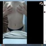 Omegle girl making hip dance moves with her tits