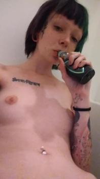 OnlyFans thots pokes her phone and gets naked in front of the mirror