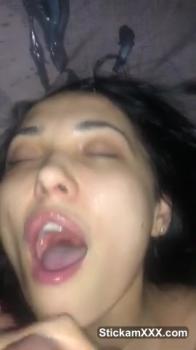 Buff stallion licks a beautiful Skype bombshell