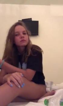Snapchat young blonde showing off her body